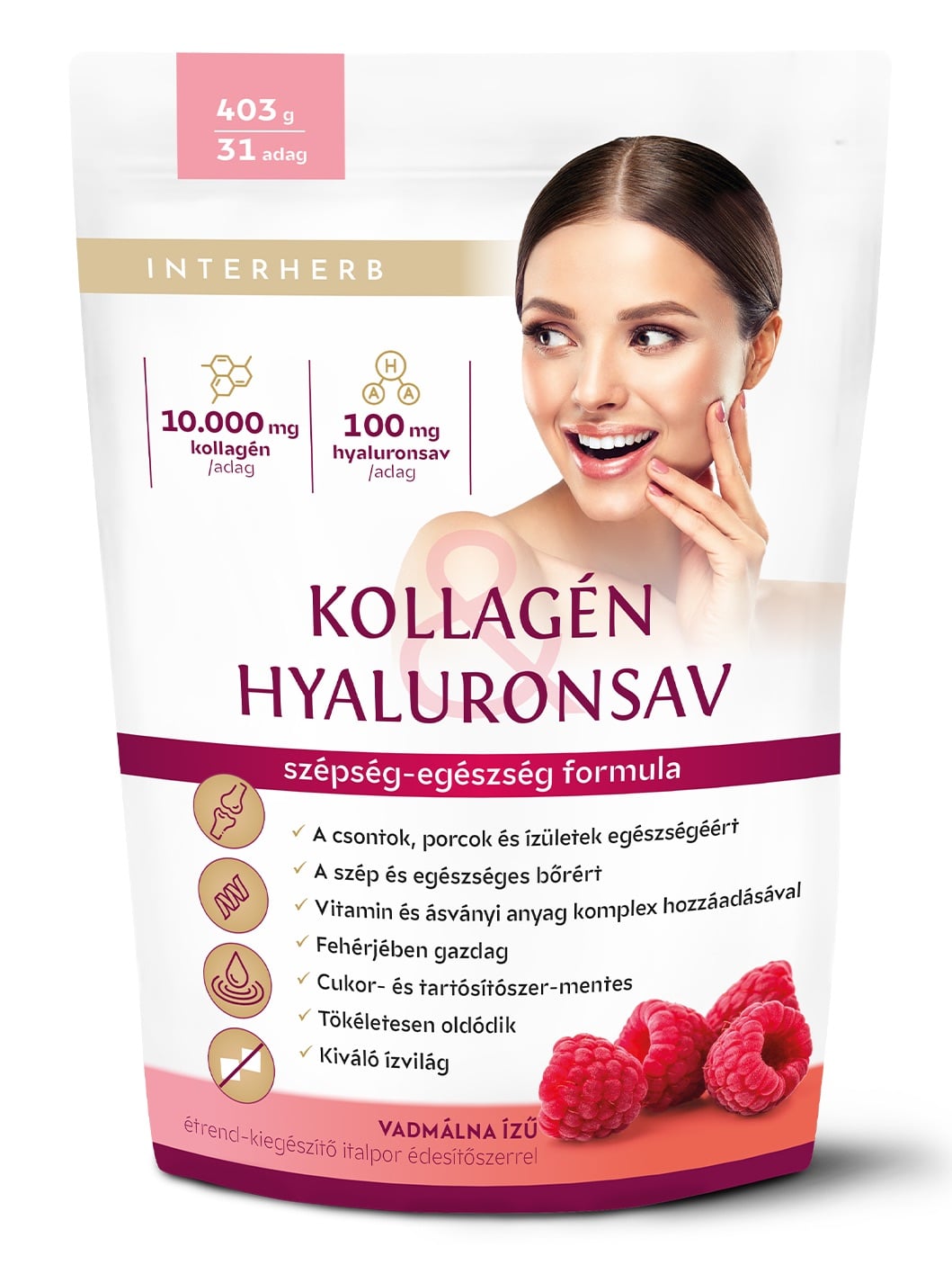 Interherb Kollagén&Hyaluronsav italpor Vadmálna ízű