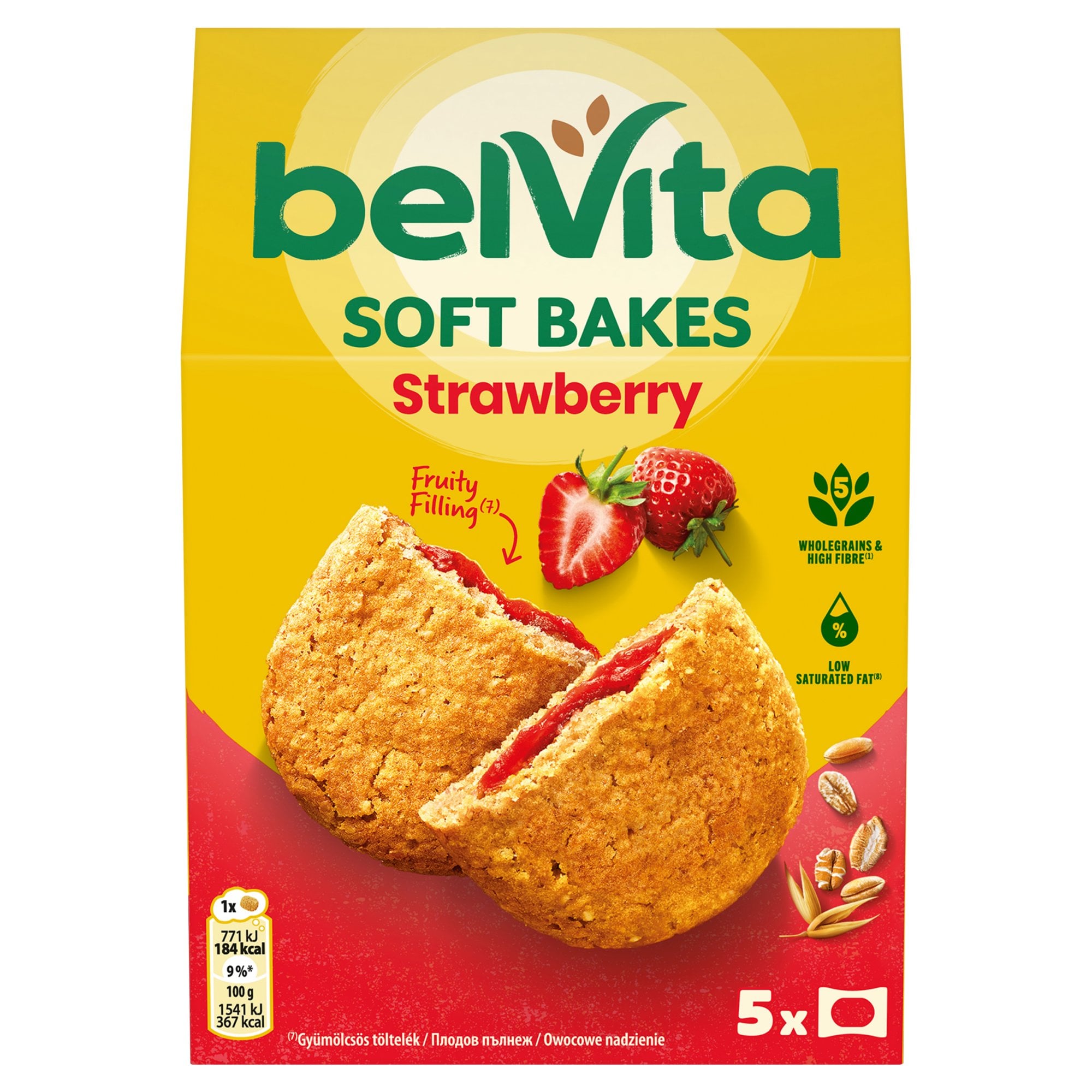 Belvita JóReggelt! Softy gabonás keksz epres töltelékkel 5 db