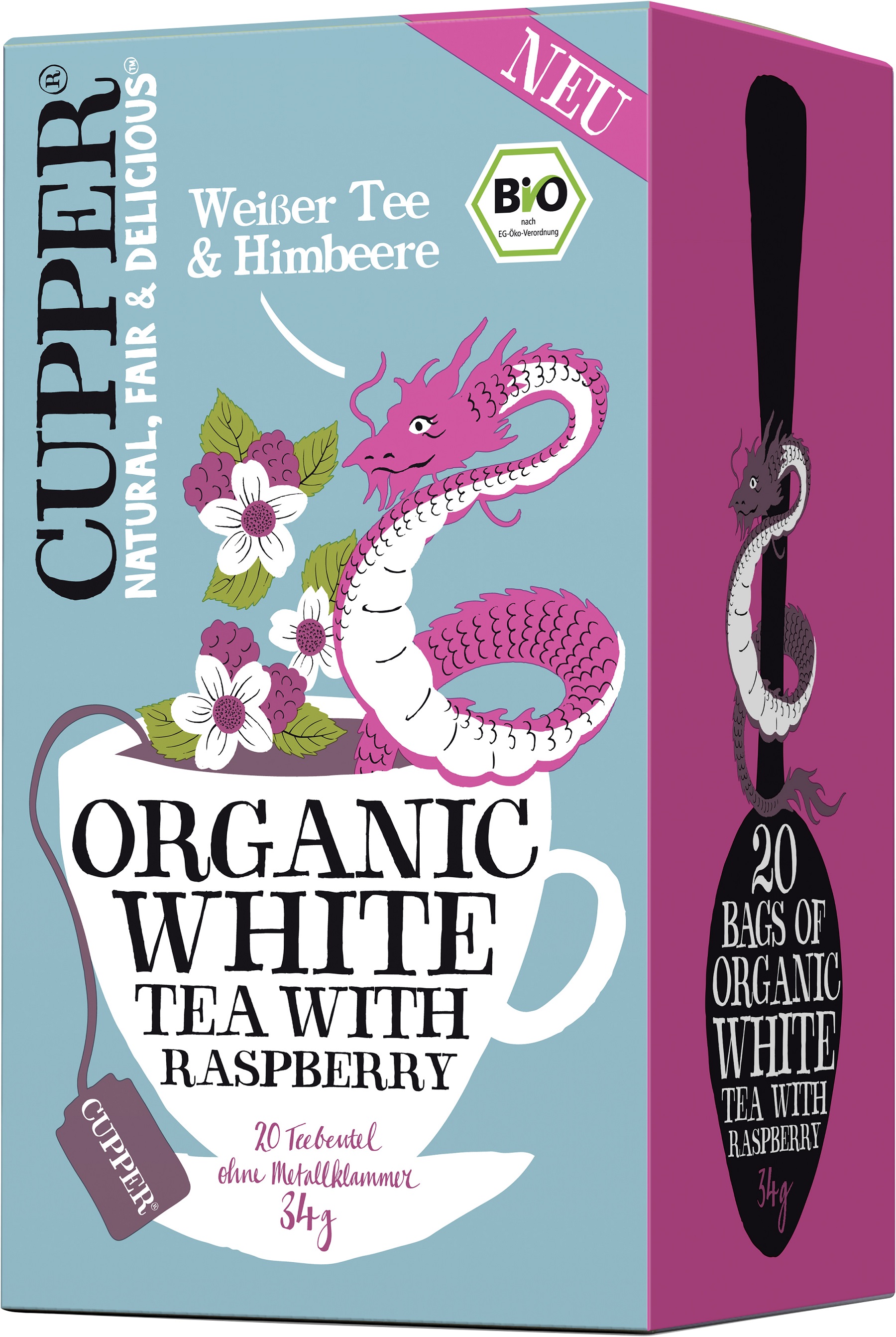 Cupper BIO Fehér tea Málna tea