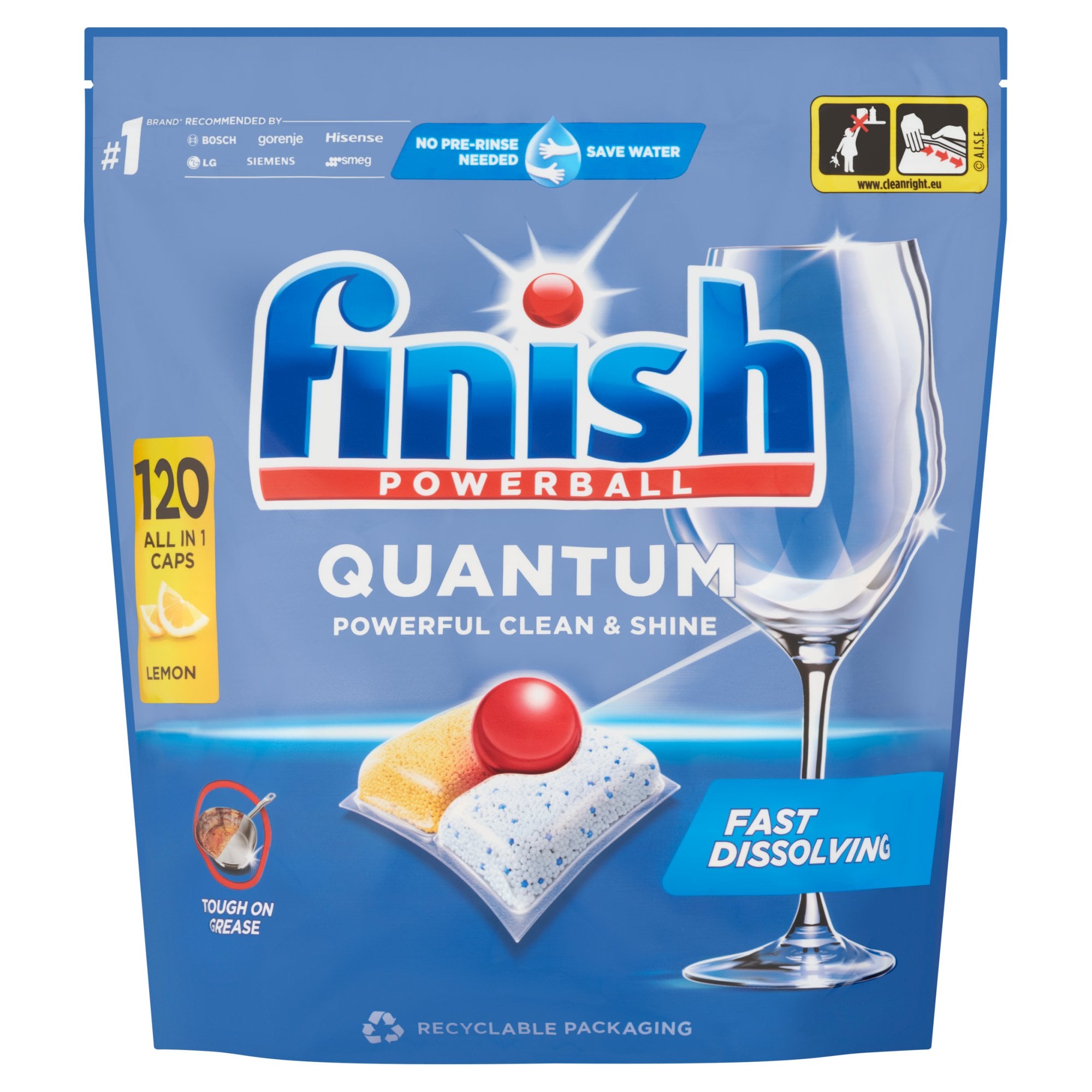 Finish Powerball Quantum All in 1 mosogatógép-kapszula, Lemon