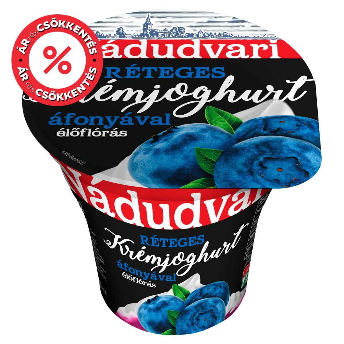 Nádudvari élőflórás, réteges krémjoghurt áfonyával
