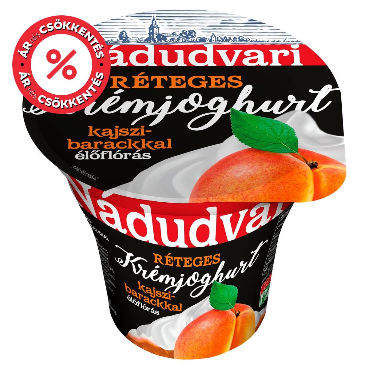 Nádudvari élőflórás, réteges krémjoghurt kajszibarackkal