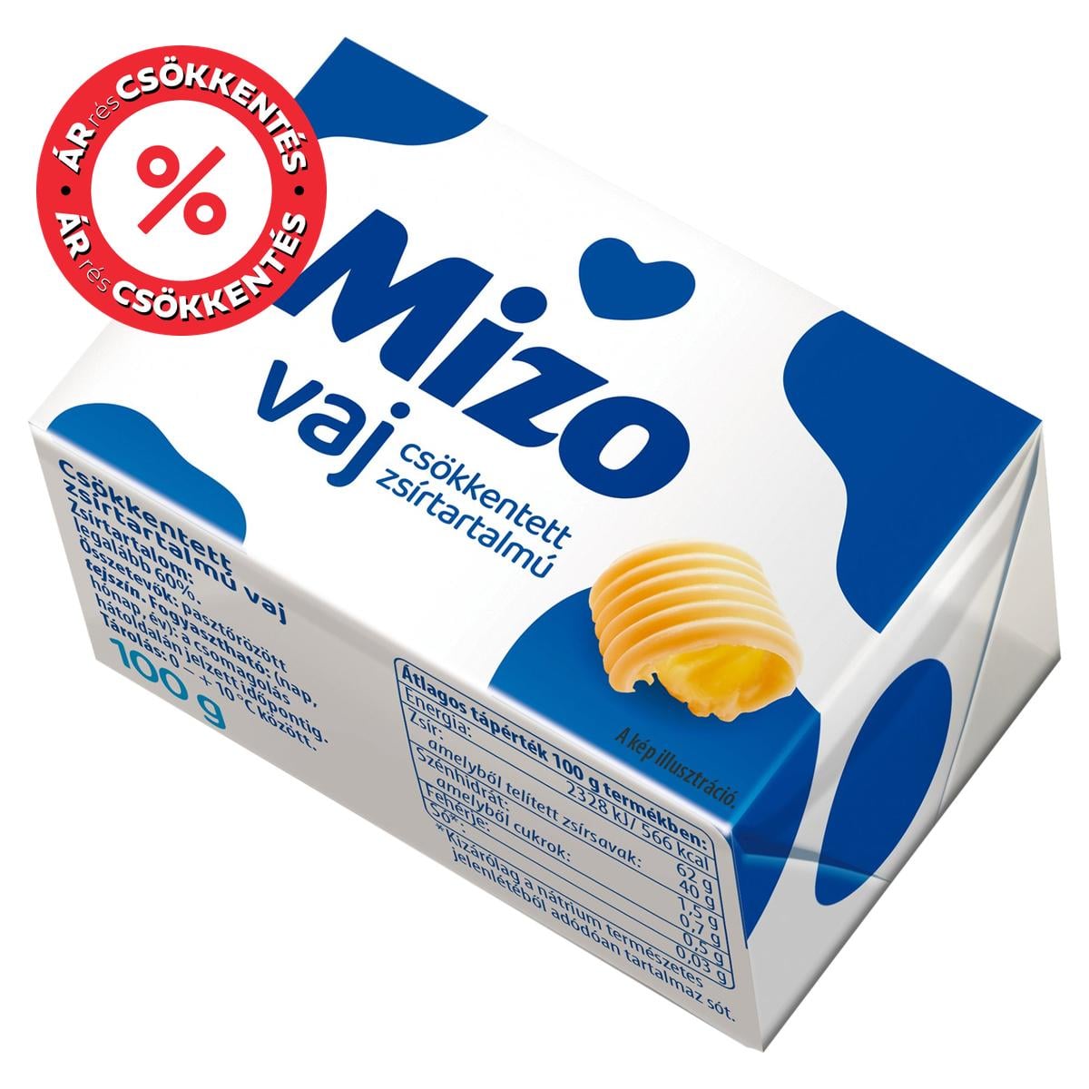 Mizo csökkentett zsírtartalmú vaj 60% zsírtartalom