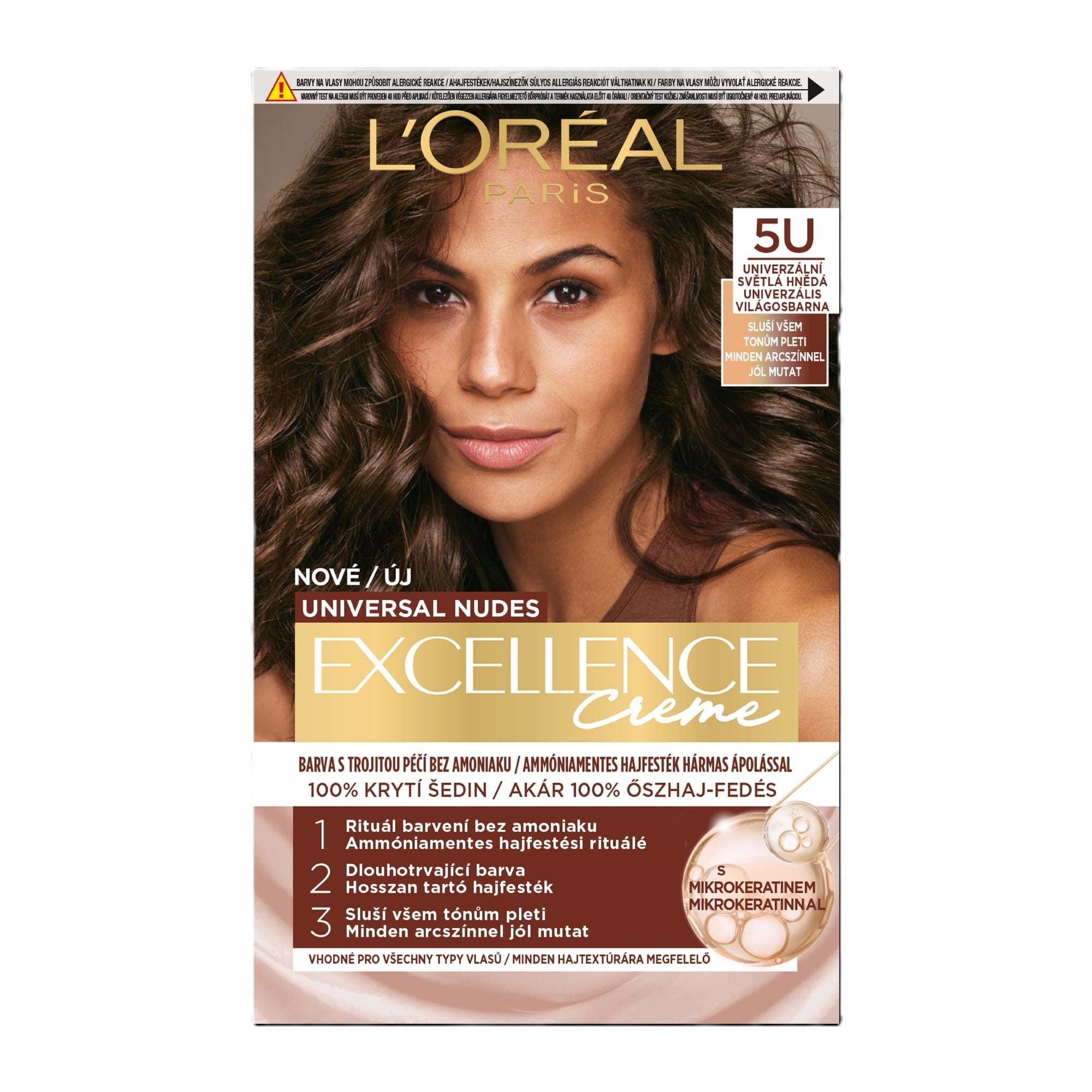 L’Oréal Paris Excellence Creme Universal Nudes krémhajfesték 5U Világosbarna