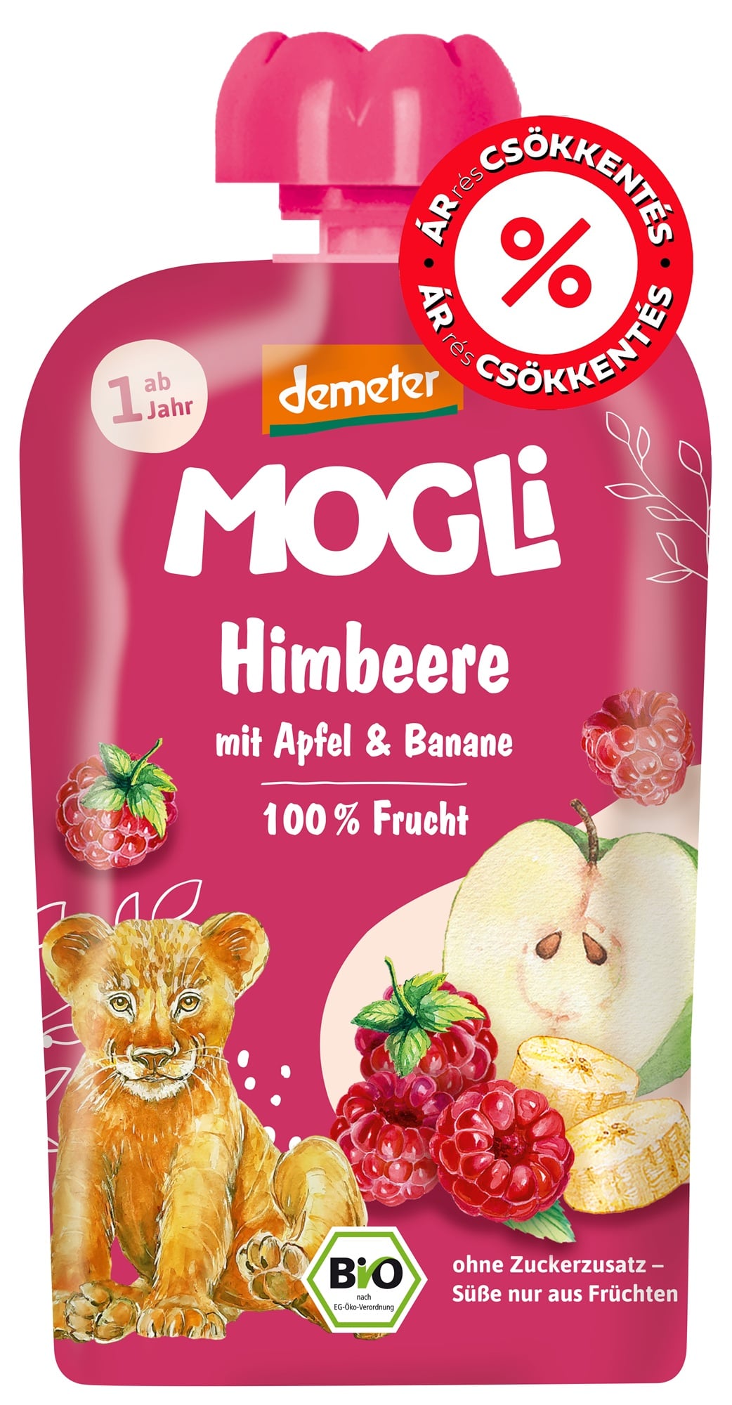 Mogli bio Quetschie málna alma banán püré