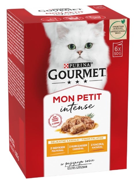 Gourmet Mon Petit Kacsával/Csirkével/Pulykával nedves macskaeledel (6x50g)