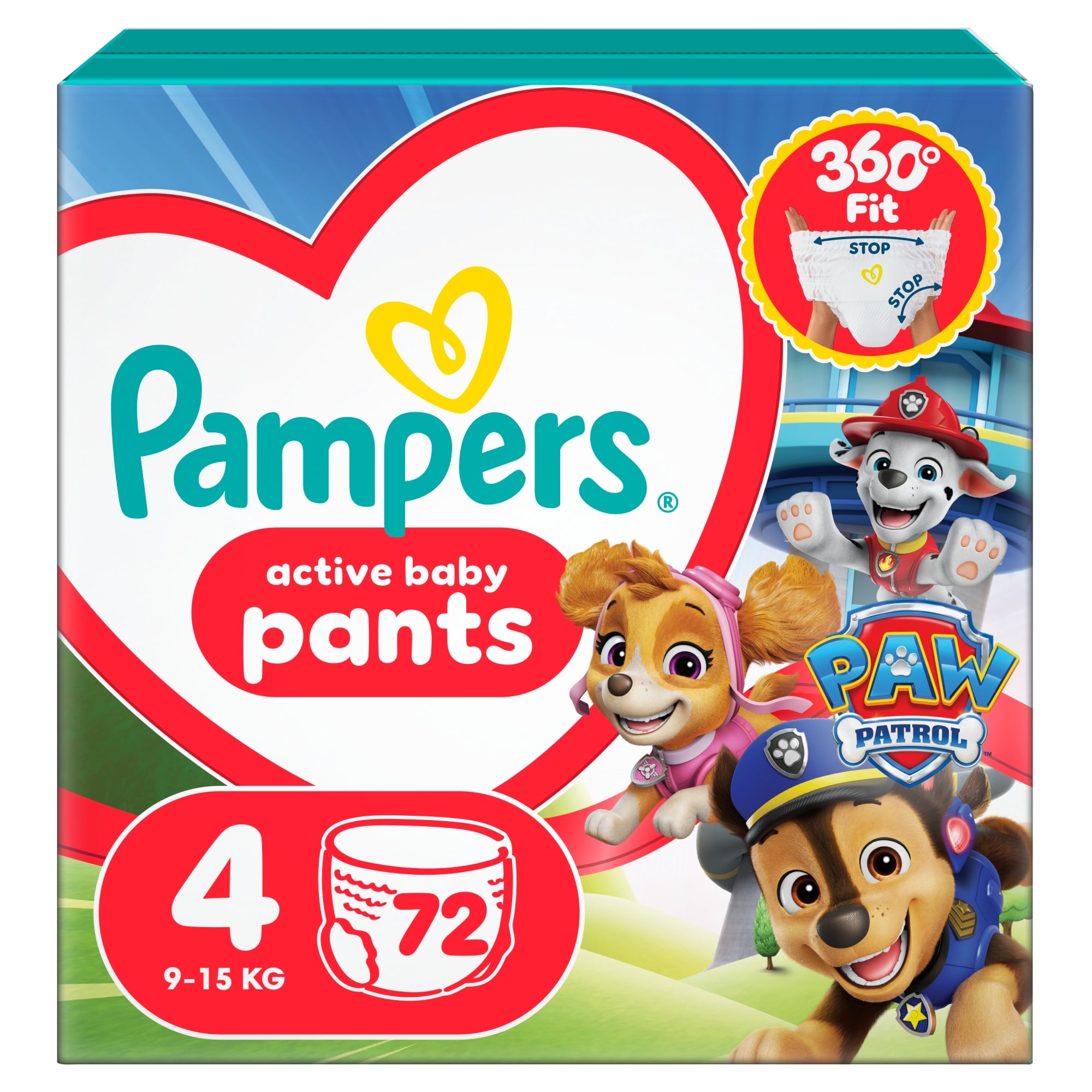 Pampers Active Baby Pants Bugyipelenka Mancs Őrjárat, Méret: 4 (9-15 kg) 72 db