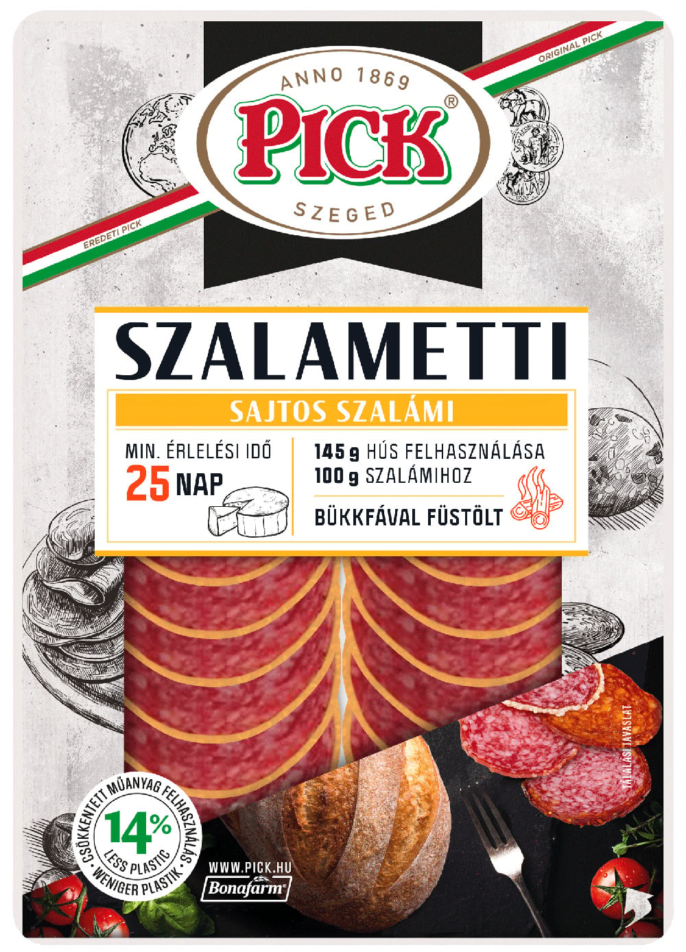 Pick Szalametti sajtos szalámi szeletelt