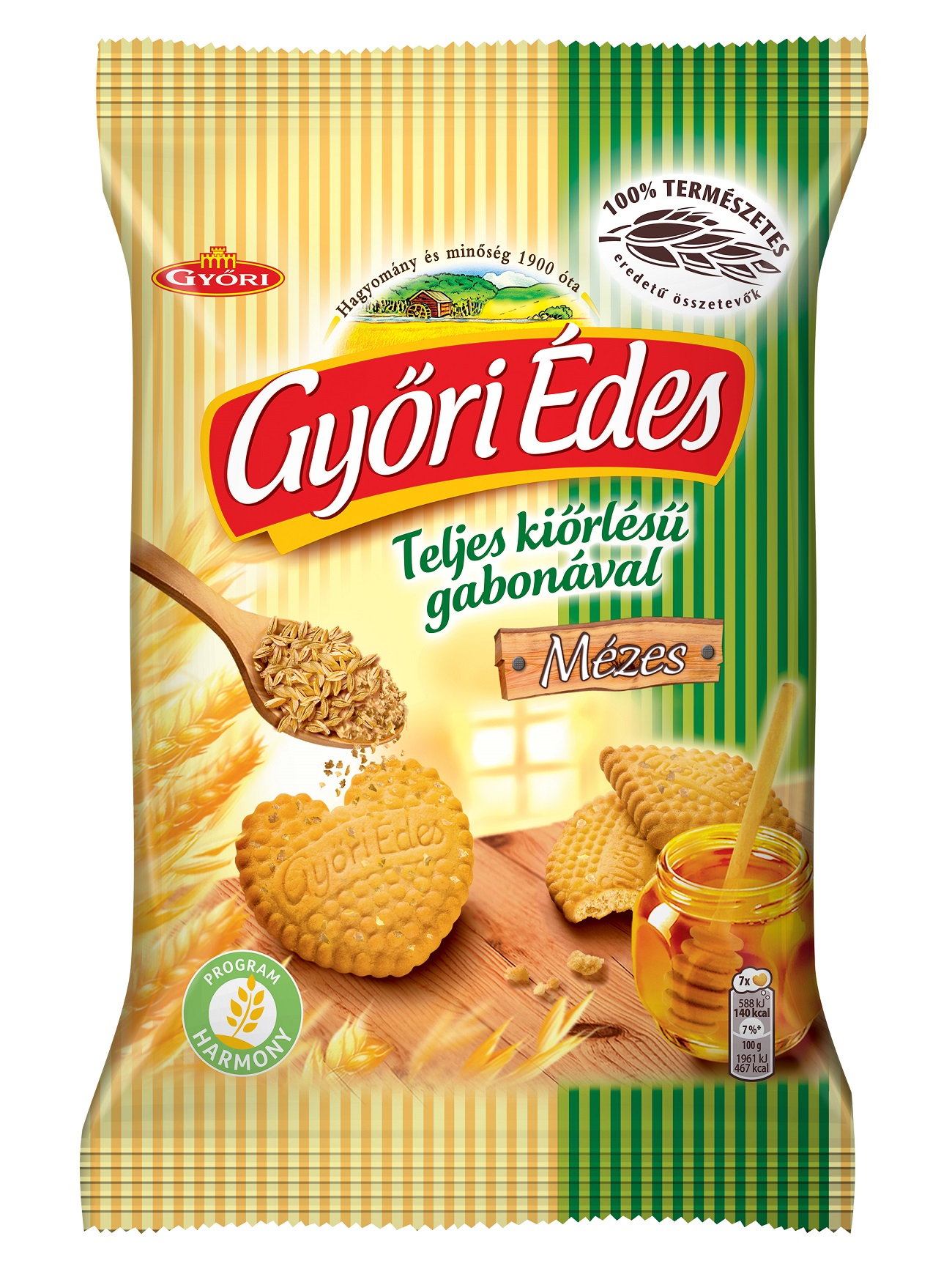 Győri Édes teljes kiőrlésű, omlós, mézes keksz