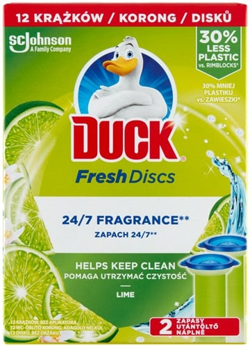 Duck® Fresh Discs™ WC-öblítő korong utántöltő 2 db-os Lime