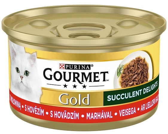 Gourmet Gold Succulent Delights Marhával nedves macskaeledel