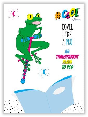 Öntapadó füzet- és könyvborító, A4, COOL BY VICTORIA, víztiszta, 10db/csom