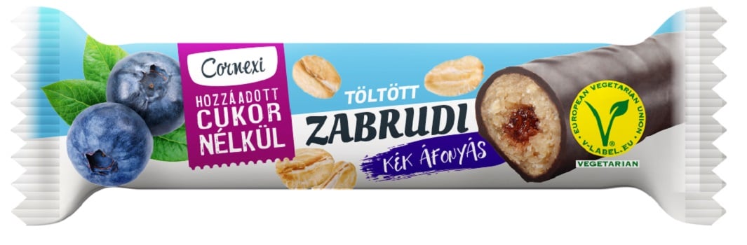 Cornexi zabrudi - kék áfonyás töltelékkel töltött zabrúd kakaós bevonattal, édesítőszerrel