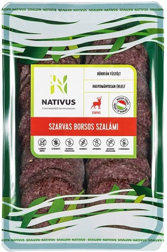 Nativus Szarvas borsos szalámi szeletelt