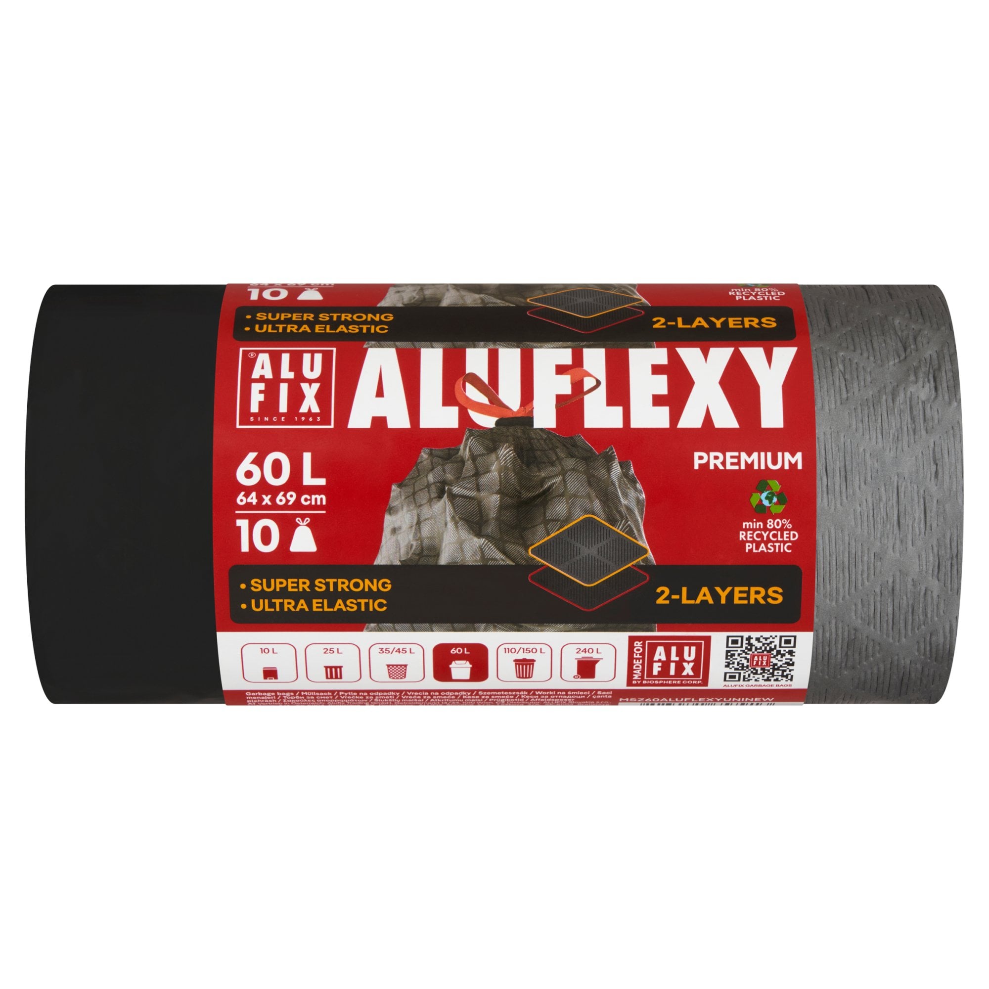 Alufix aluflexy szemeteszsák zárószalagos 60L