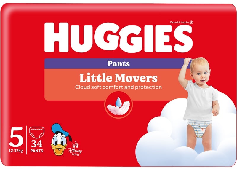 Huggies Little Movers Pants bugyipelenka 5, 12-17 kg
