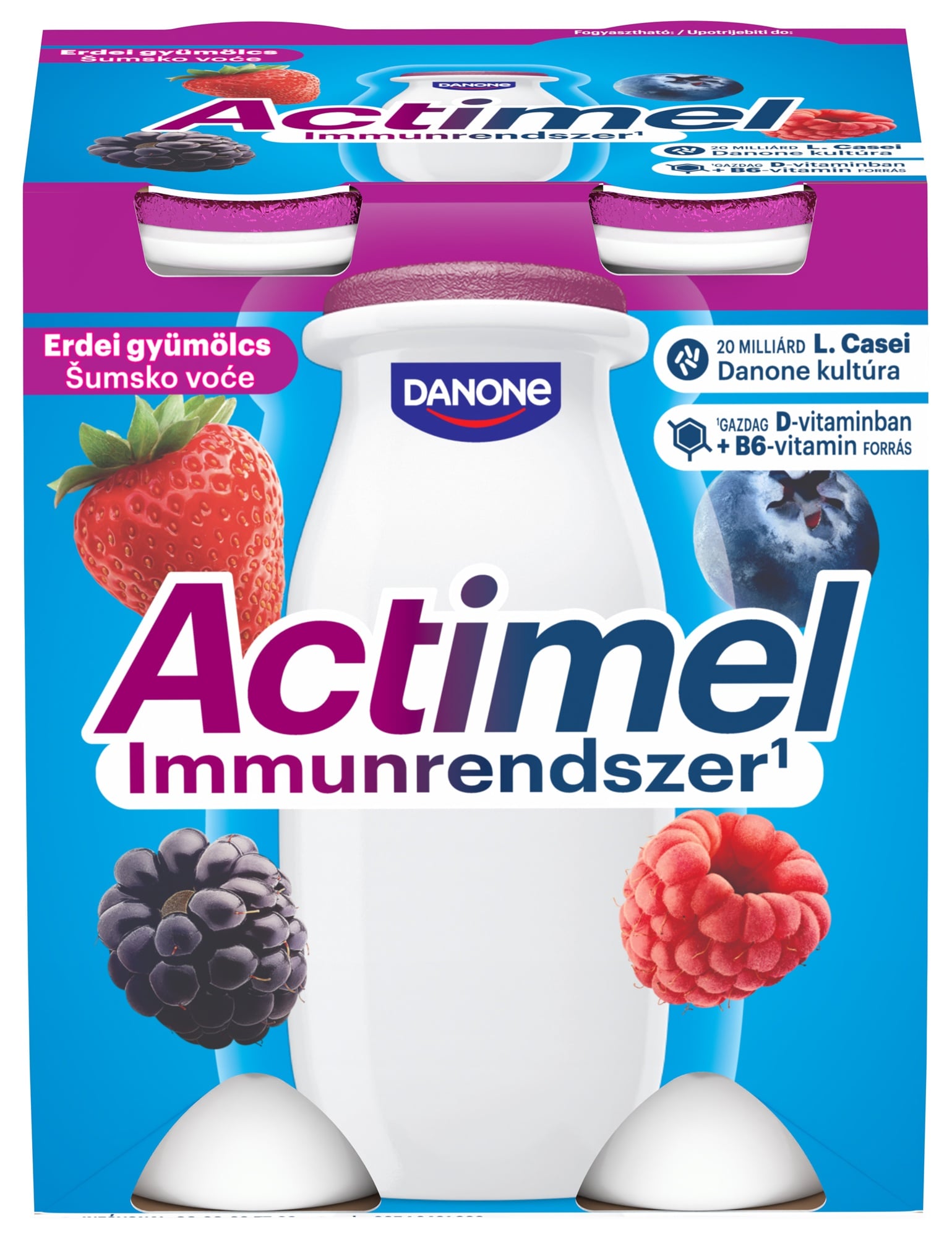 Danone Actimel zsírszegény, élőflórás, erdei gyümölcsízű joghurtital (4x100g)