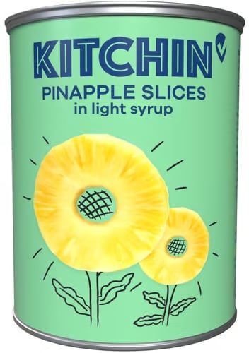 Kitchin Ananász konzerv, szeletelt enyhén cukrozott lében (567 g)