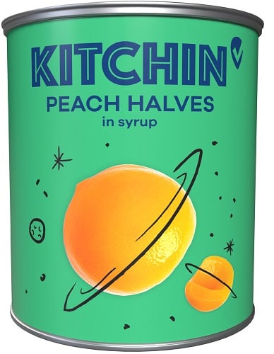 Kitchin Őszibarack konzerv, enyhén édes lében (820 g)