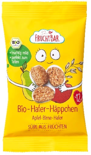 FruchtBar Bio alma és körte zab falatkák 12 hónapos kortól