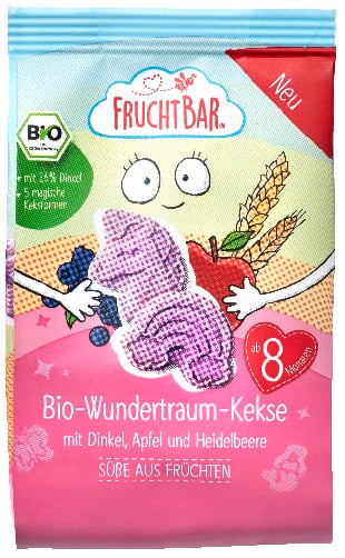 FruchtBar Bio Meseország keksz tönköly, áfonya 8 hónapos kortól