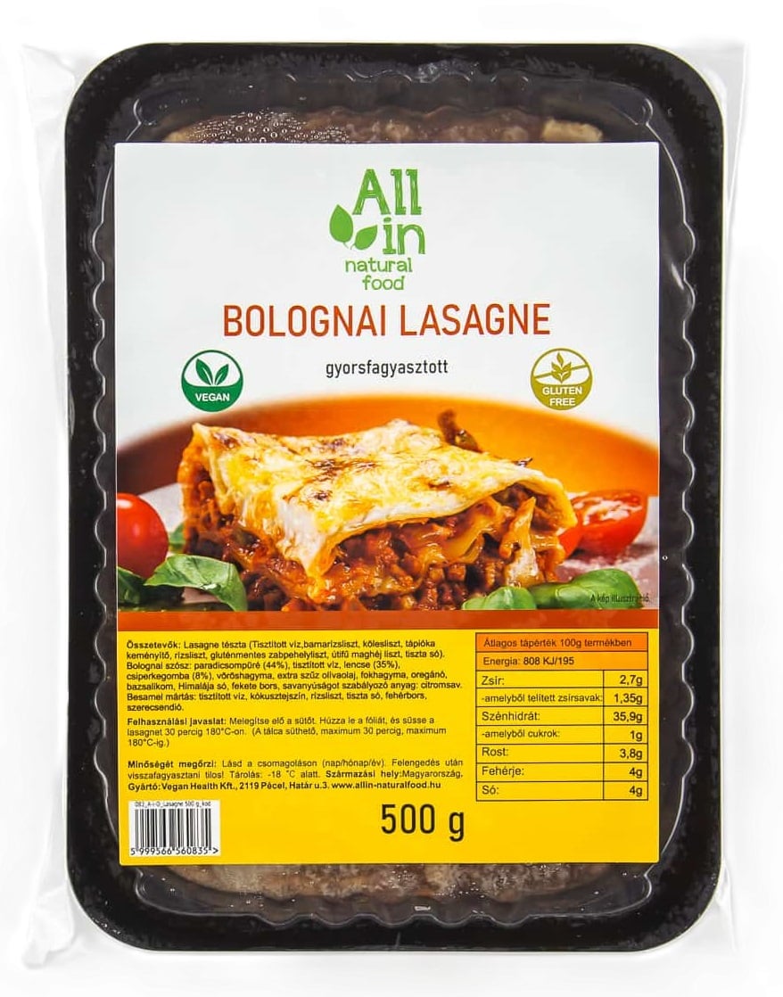All in Natural Food Bolognai Lasagne