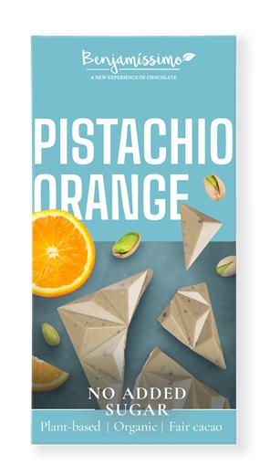 Benjamíssimo BIO Vegán Hozzáadott cukormentes pisztáciás-narancsos csokoládé