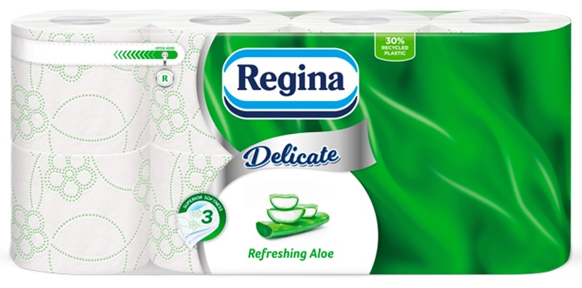 Regina Delicate Refreshing Aloe 8 tekercses, 3 rétegű toalettpapír