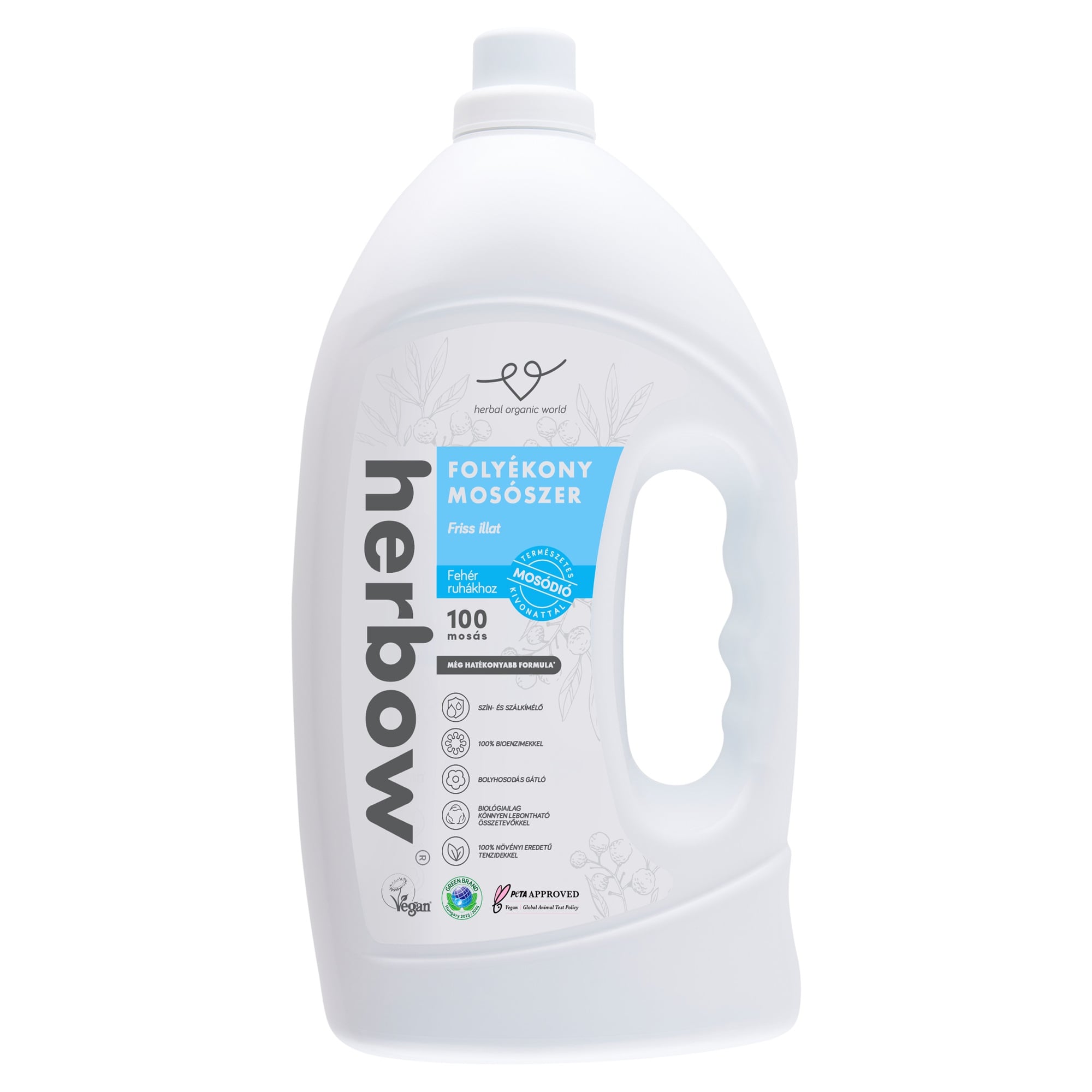 Herbow folyékony mosószer fehér ruhákhoz - Fairy white (SUN SOFT/Friss illat)  3000ml