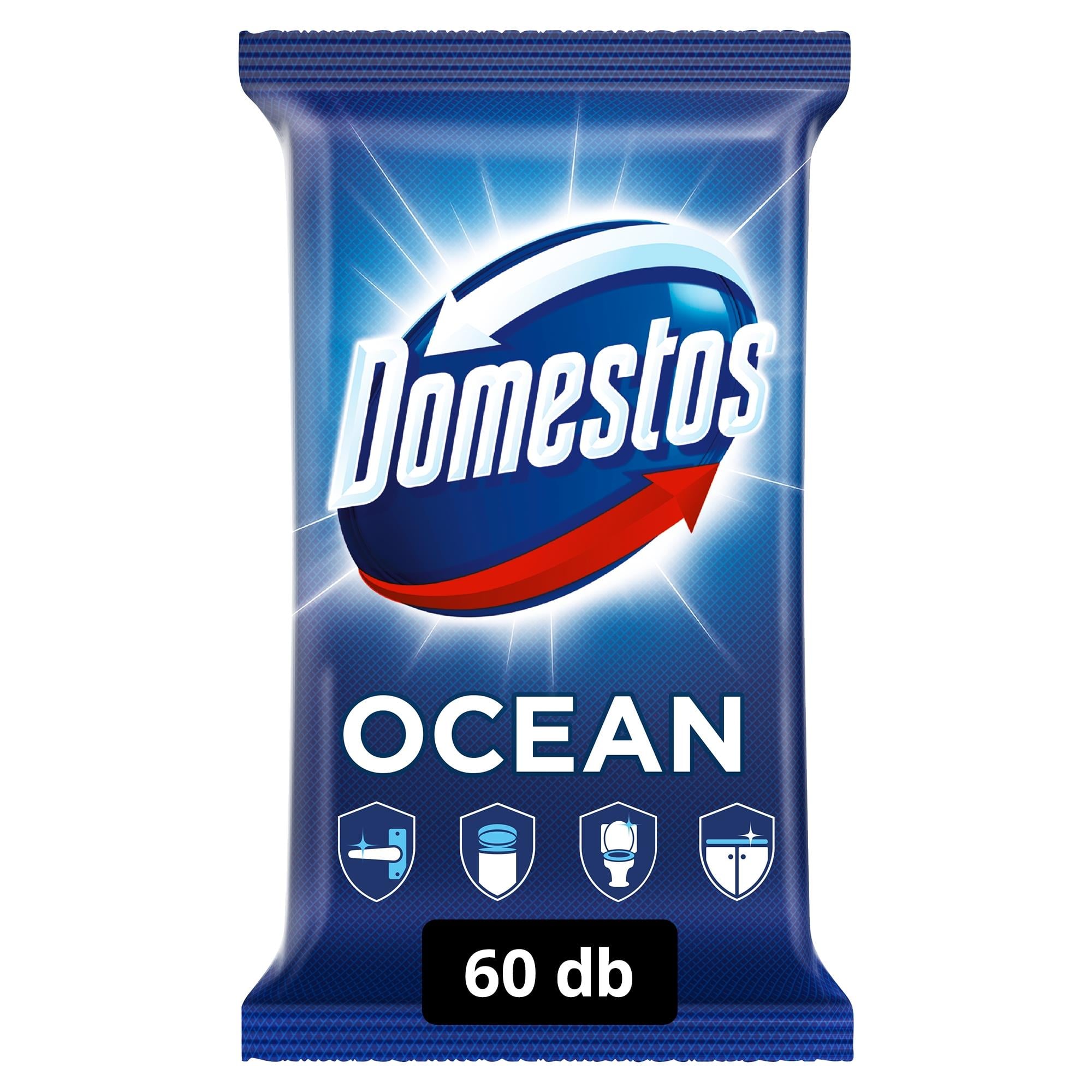 Domestos Ocean fertőtlenítő hatású higiénikus törlőkendő, 60 db