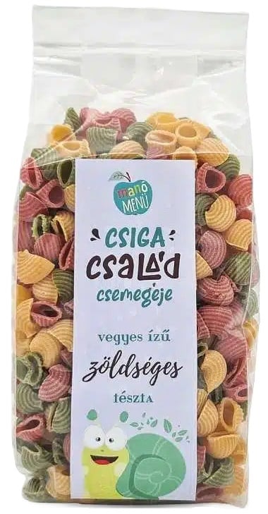 ManóMenü Csiga Család Zöldséges csiga tészta vegyes zöldséges
