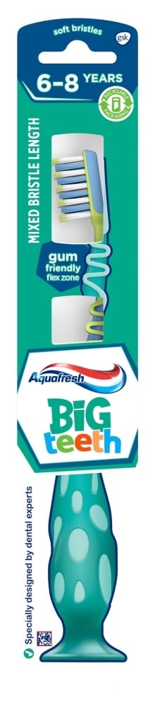 Aquafresh Big Teeth gyerek fogkefe 6 éves kortól