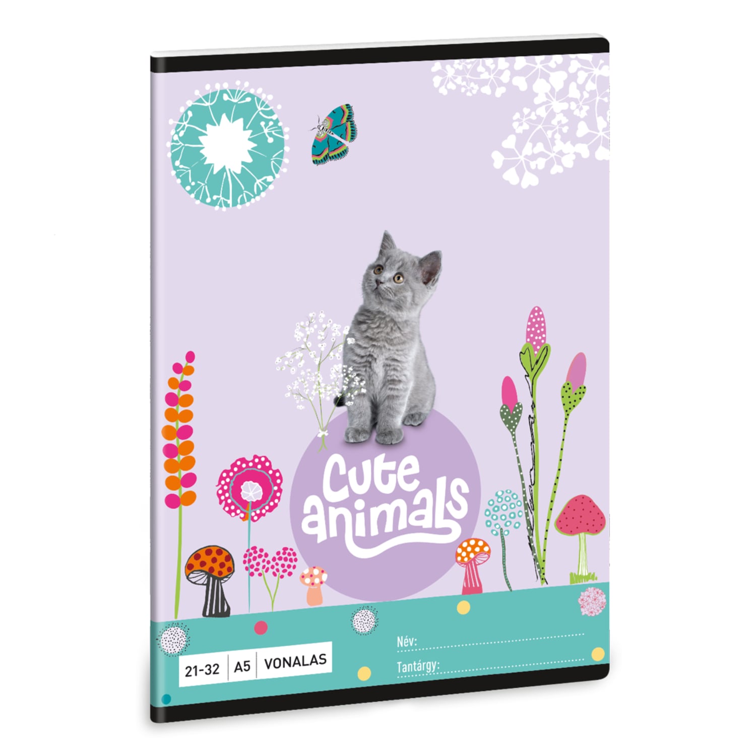 21-32 Vonalas füzet A/5 Cute Animals-Kitten