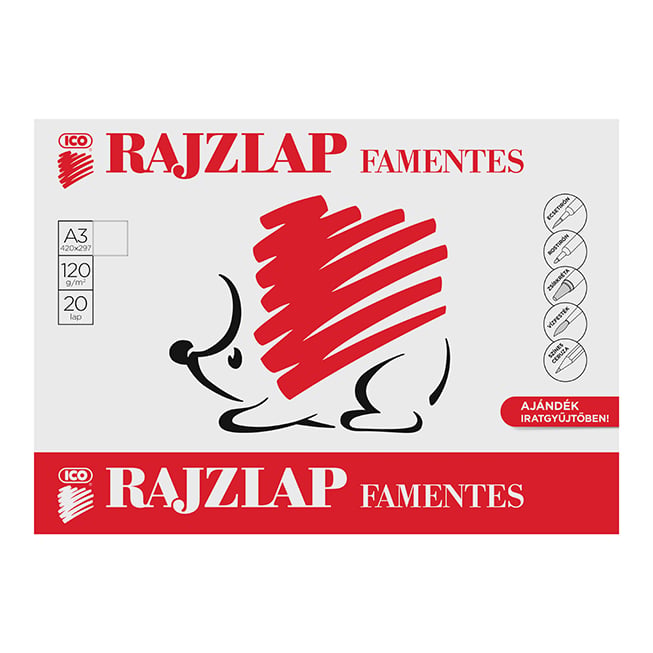 ICO Süni rajzlap famentes 20 lap A/3