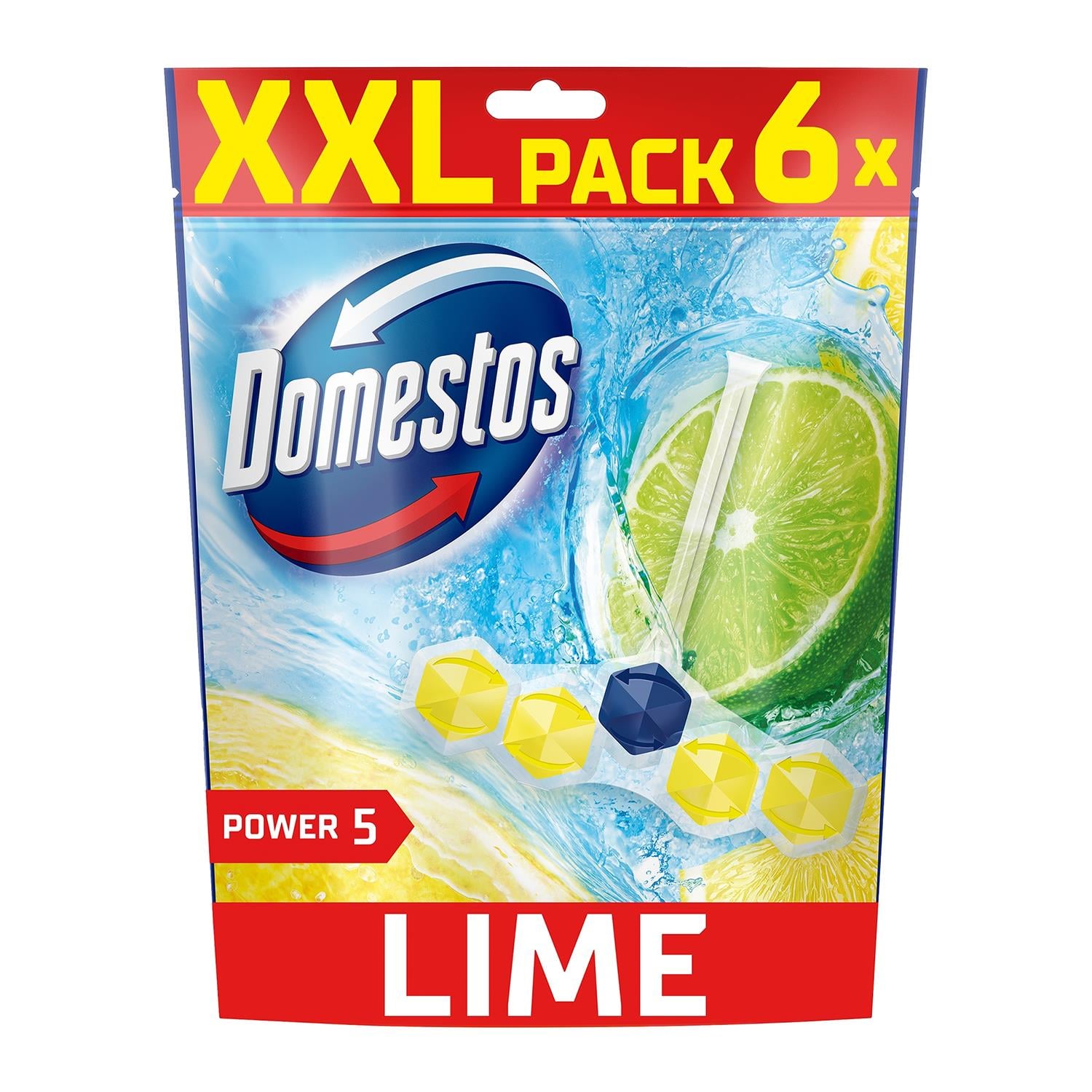 Domestos Power5 Lime WC illatosító blokk, 6x50 g