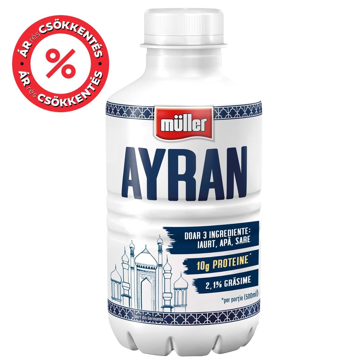 Müller Ayran sós, félzsíros joghurtalapú ital