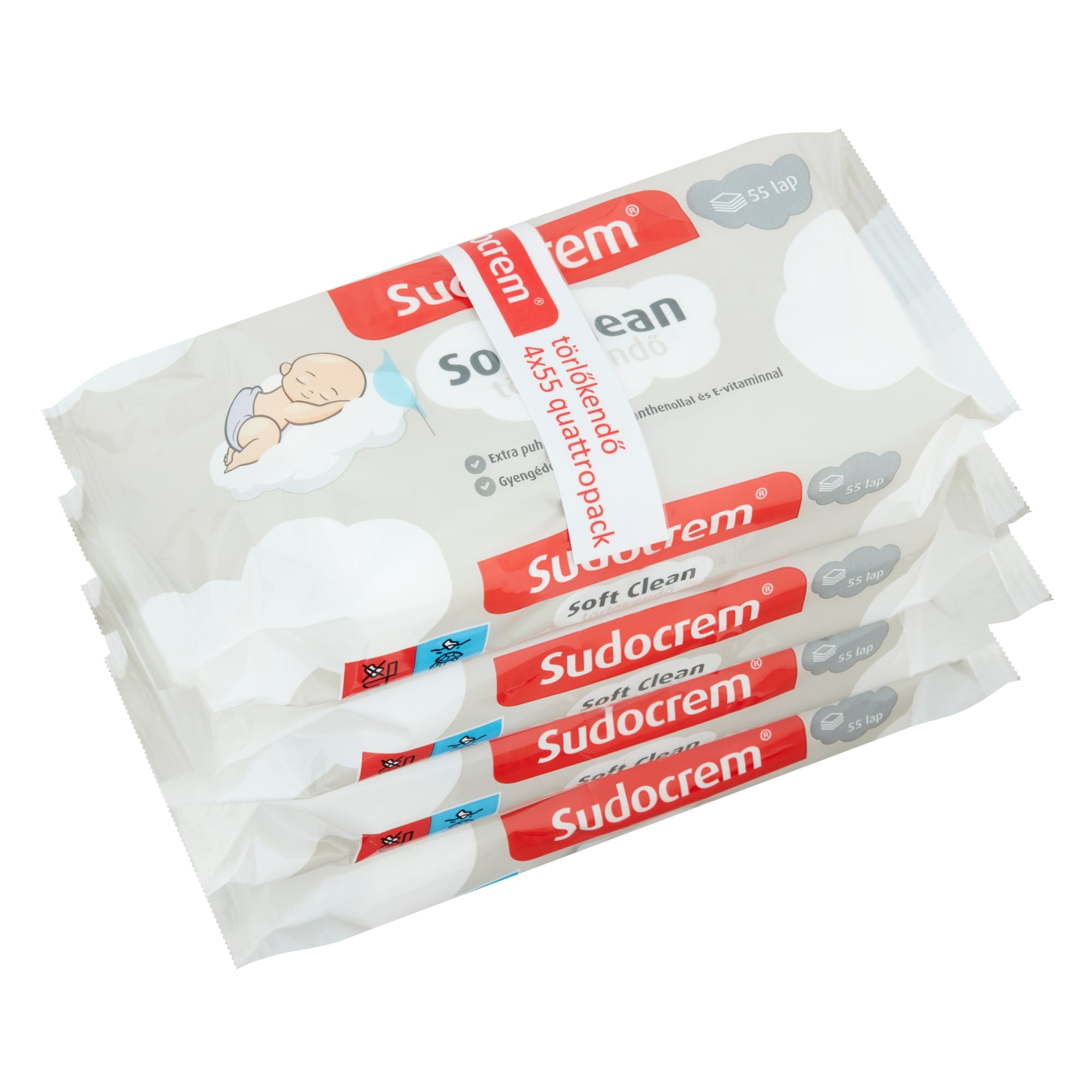 Sudocrem Soft Clean nedves törlőkendő 4x55 lapos