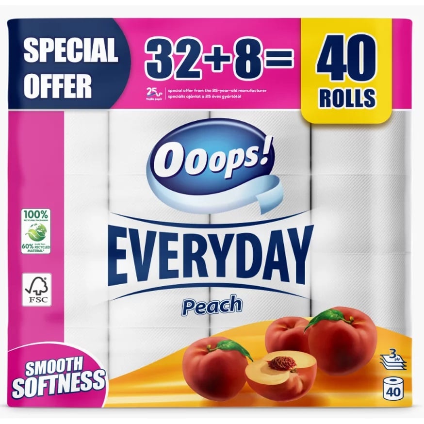 Ooops! Everyday Barack 32+8 tekercses toalettpapír