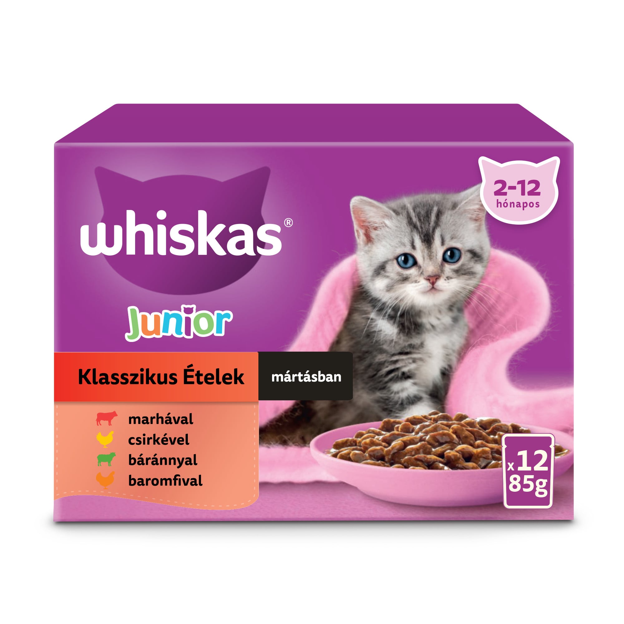 Whiskas alutasakos eledel krémes válogatás (12pack), Junior