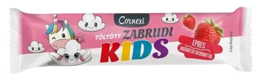 Cornexi KIDS zabrudi Vaníliaízű, epres töltelékkel tölt. zabrúd joghurtos bevonattal
