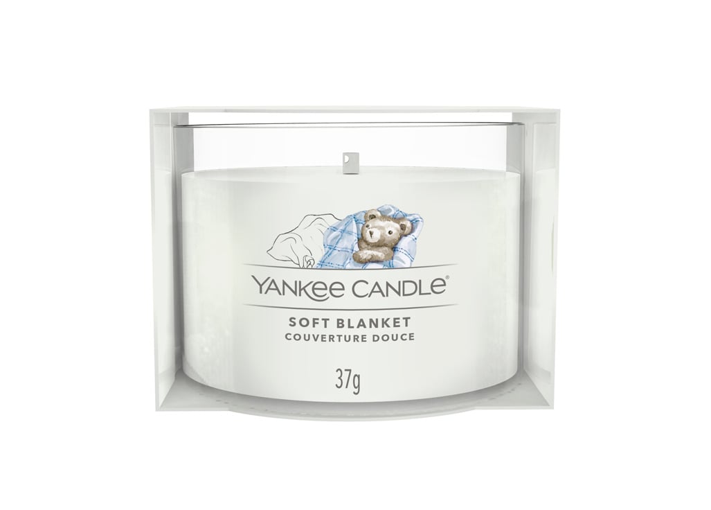 Yankee Candle gyertya - kis üvegben  Puha takaró illatú