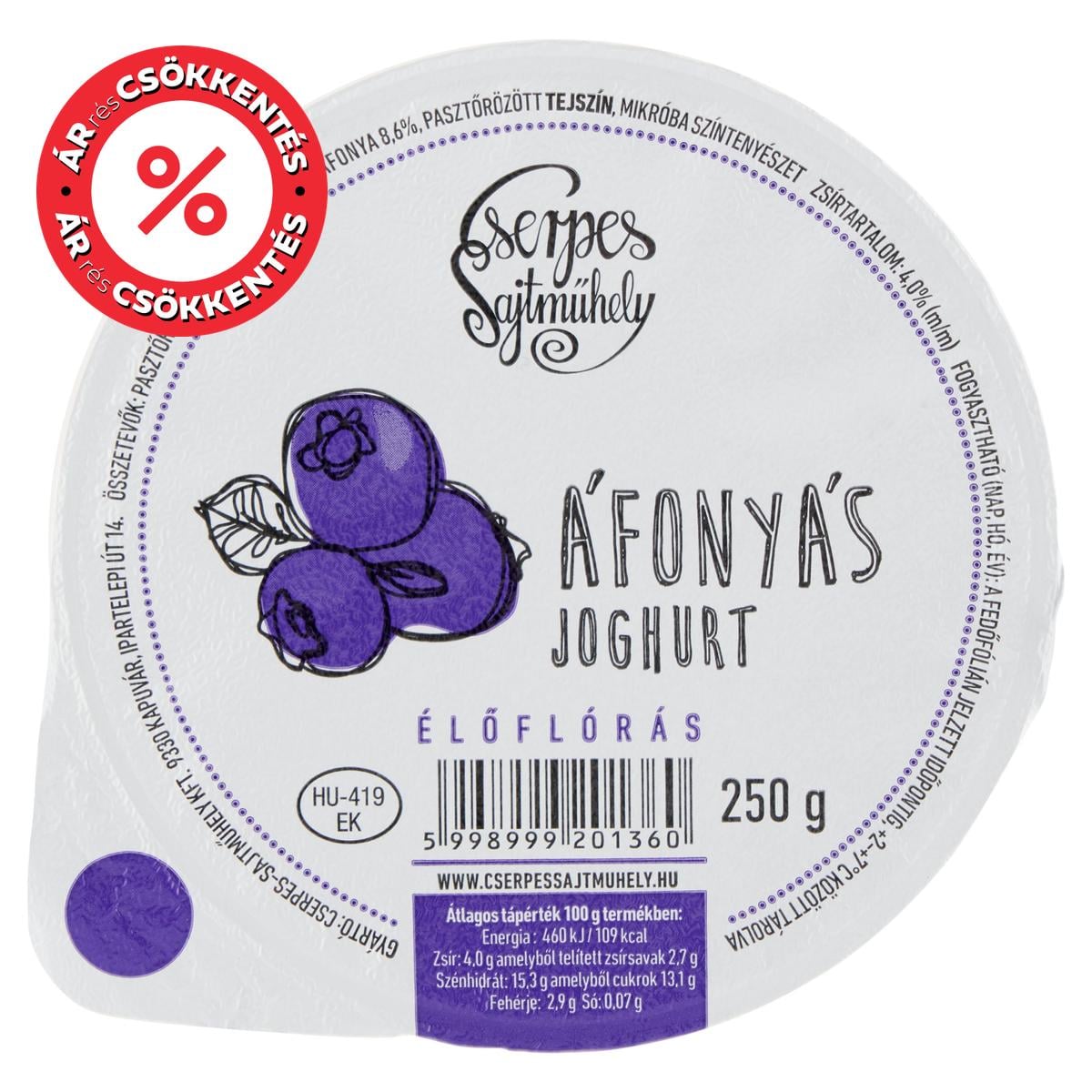 Cserpes Áfonyás joghurt