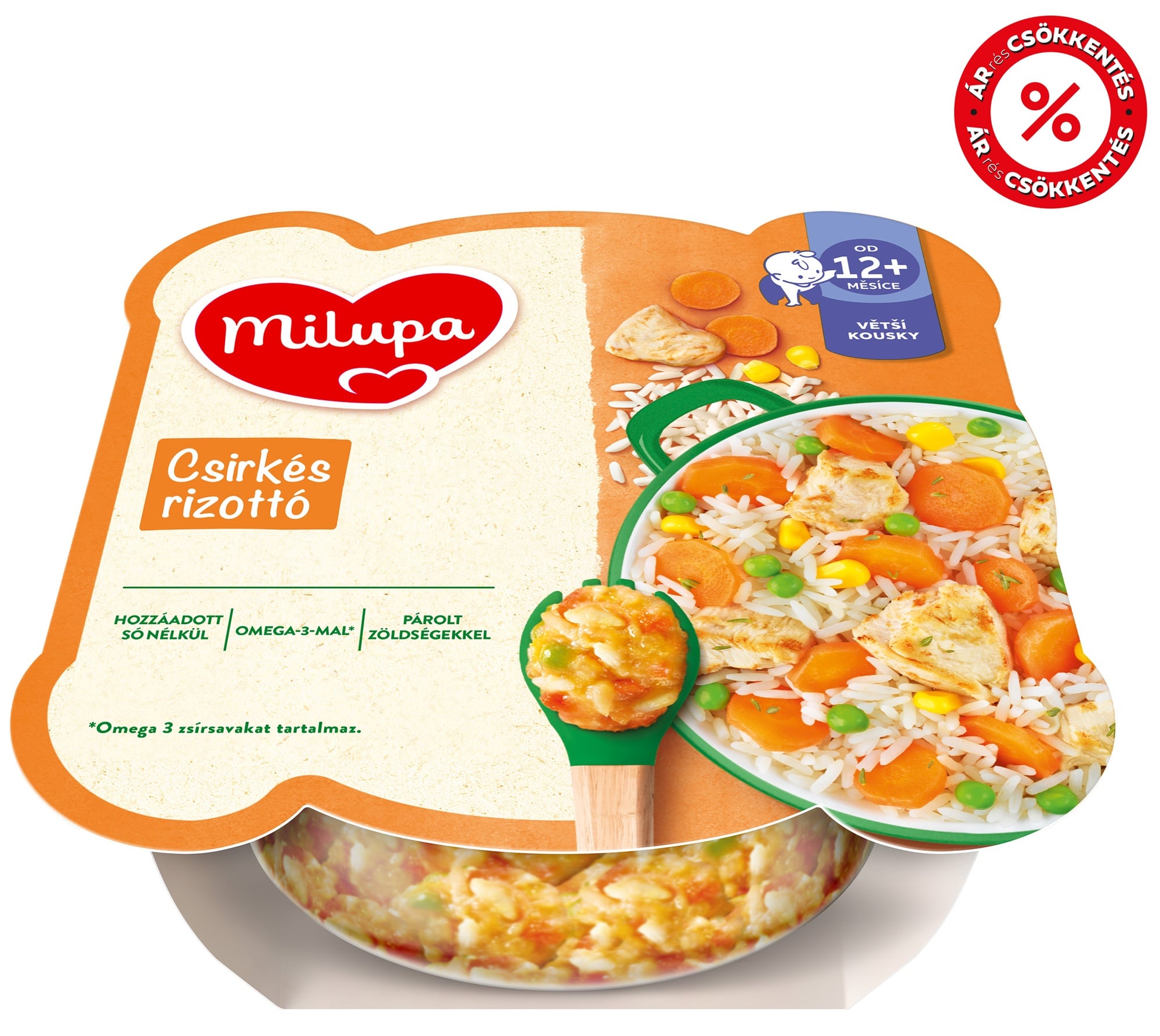 Milupa csirkés rizottó répával és borsóval 12 hónapos kortól