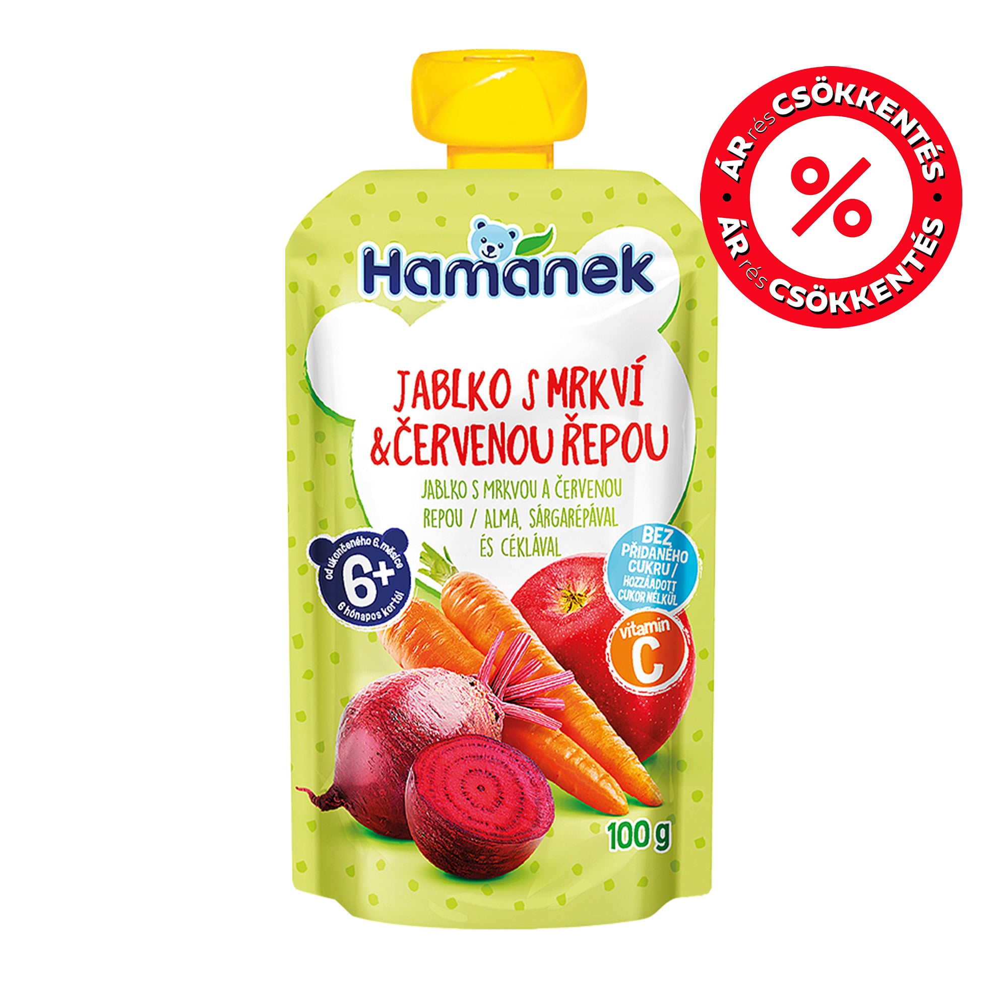 Hamánek desszert alma sárgarépa cékla tasakos 6 hónapos kortól