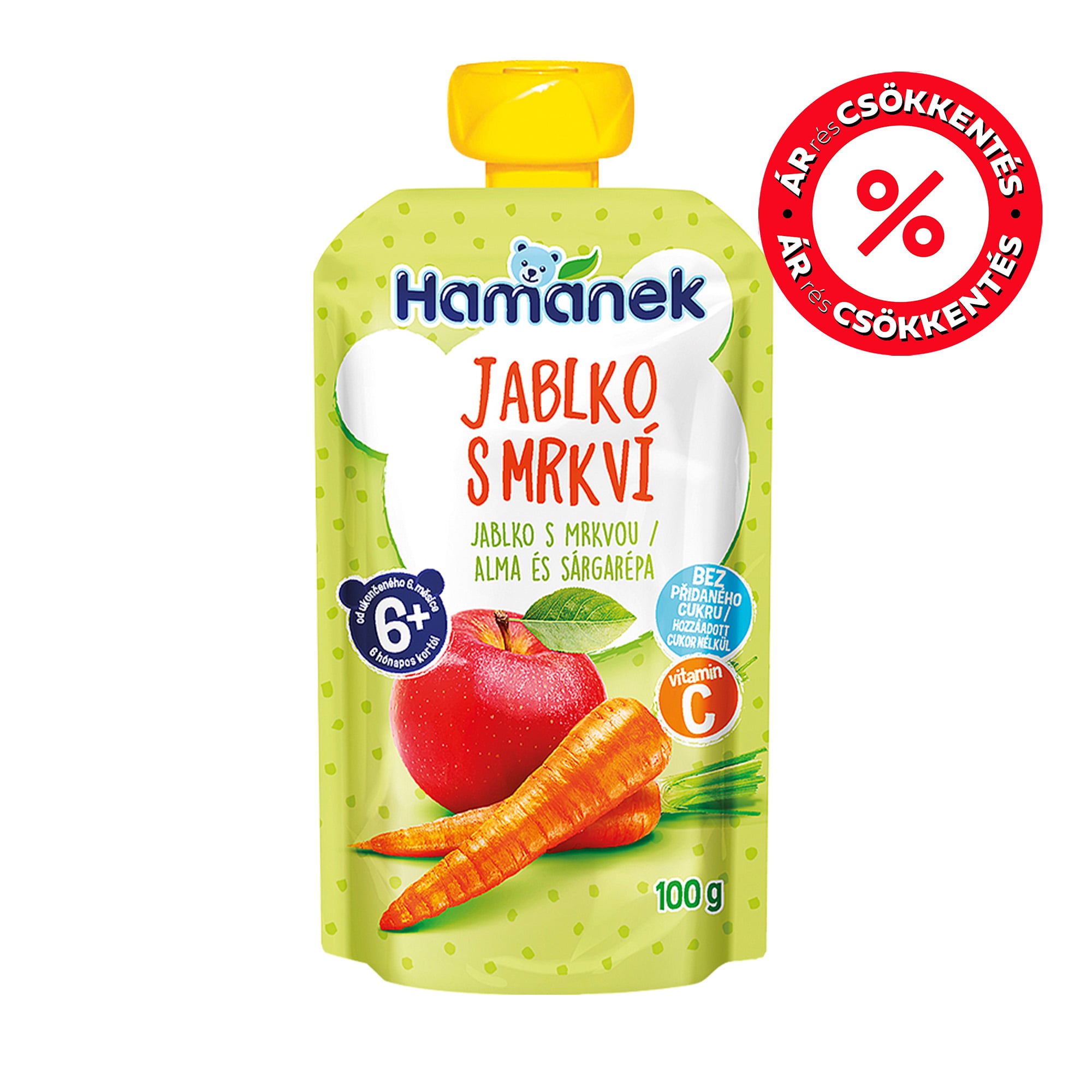 Hamánek desszert alma sárgarépa tasakos 6 hónapos kortól
