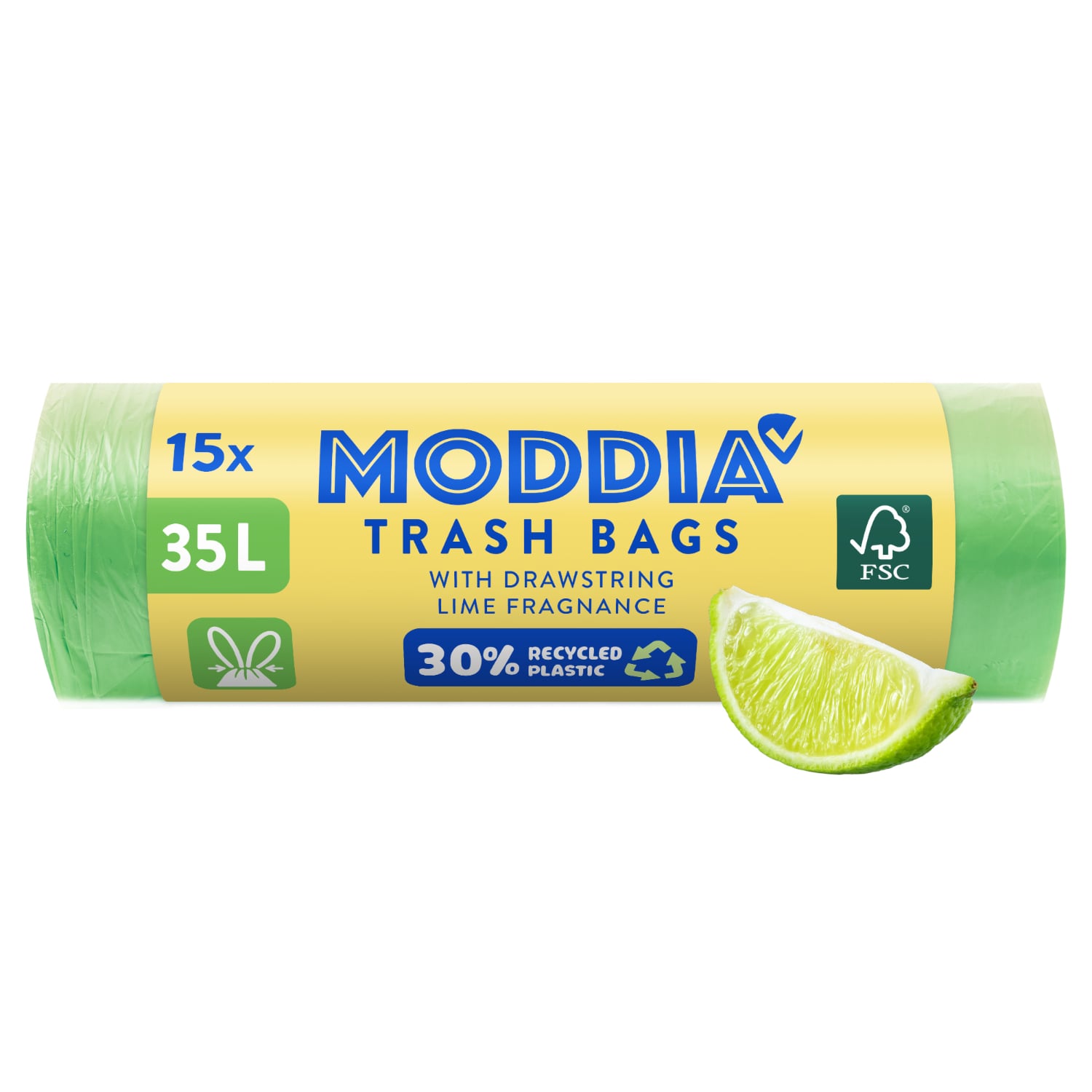 Moddia Szemeteszsák zárószalaggal 35l zöld, lime illattal