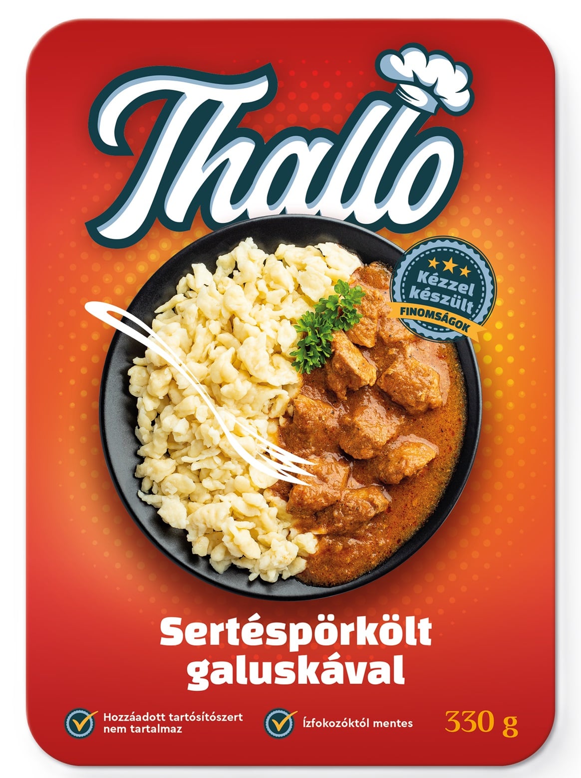 Thallo Sertéspörkölt galuskával