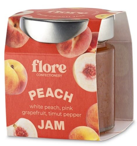 Flore Confectionery fehér húsú őszibarack-pink grapefruit lekvár timut borssal