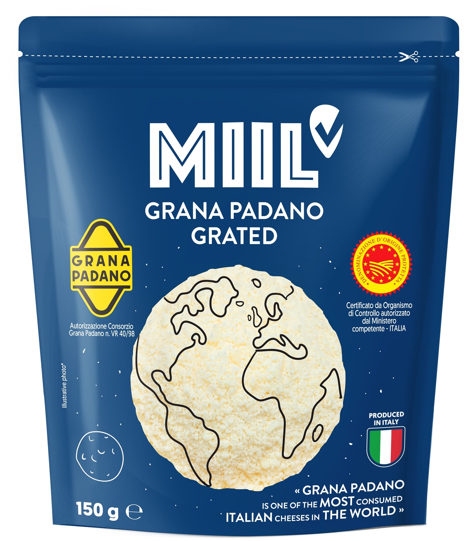 MIIL Grana Padano OEM reszelt, kemény sajt