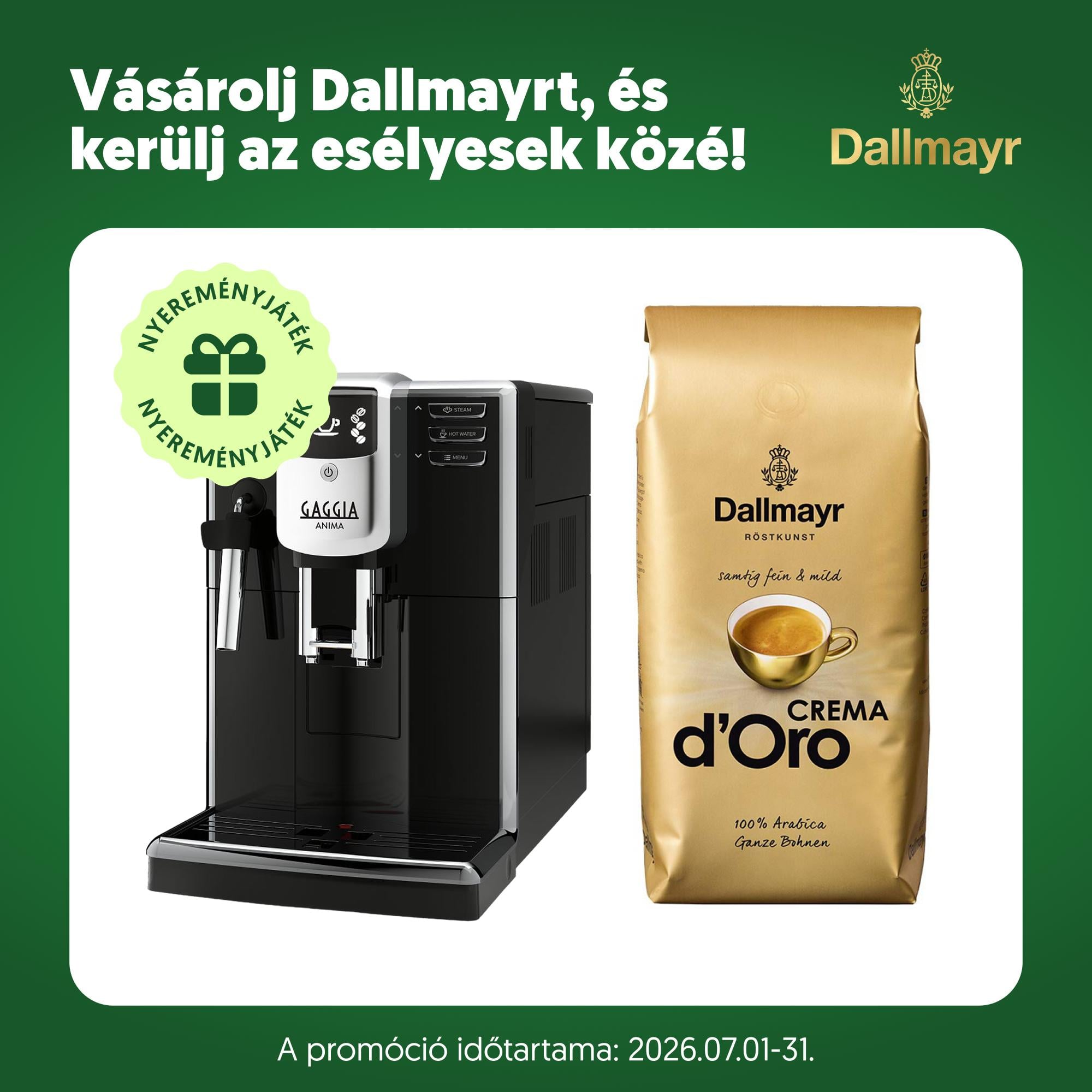 Dallmayr Crema d'Oro szemes kávé